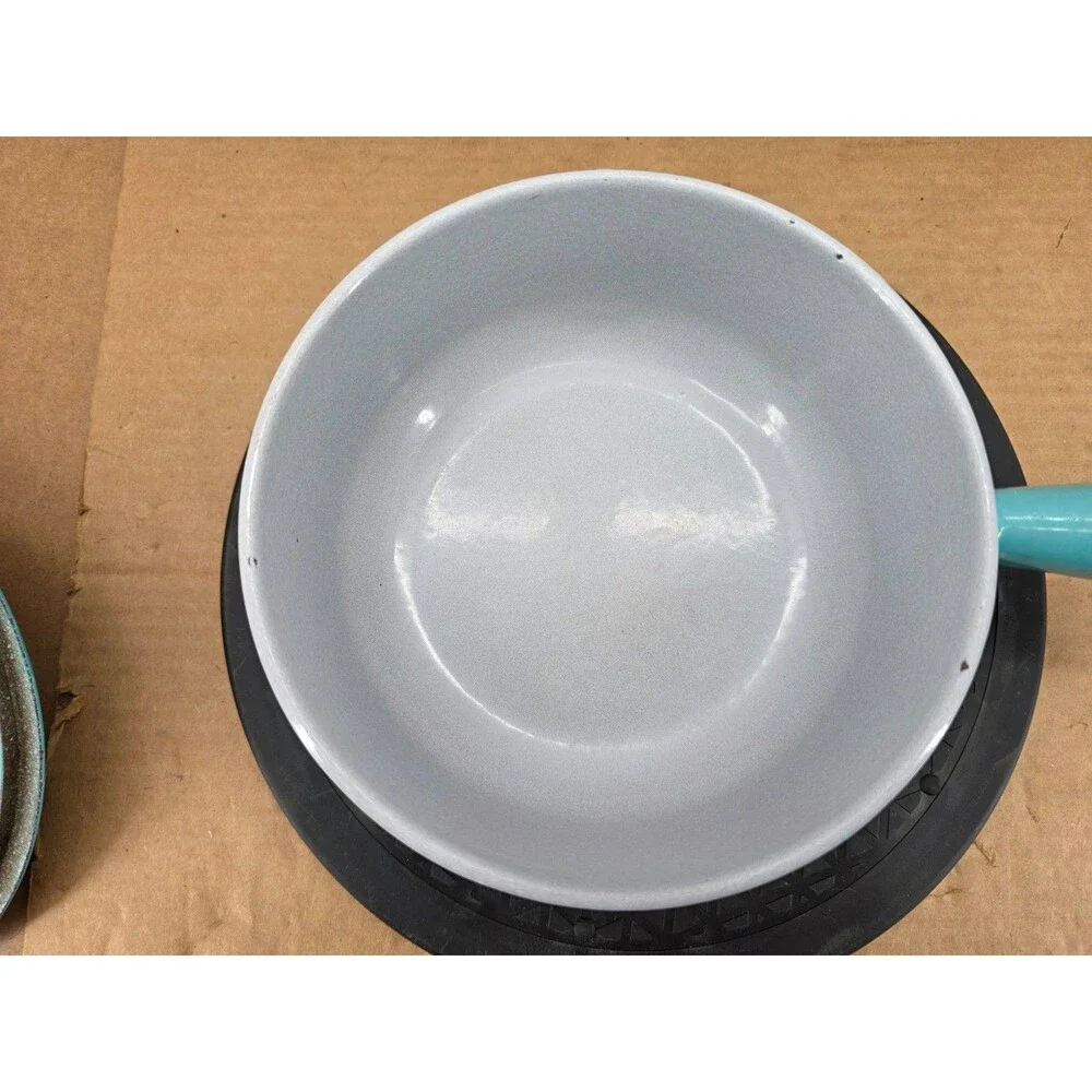 Vintage Mid-Century Le Crueset Cousnaces France Paris Blue Saucepan & Lid P-20